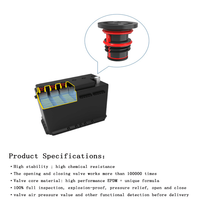 স্টার্ট-স্টপ ব্যাটারি নিরাপত্তা ভালভ বিশেষ বৈশিষ্ট্য